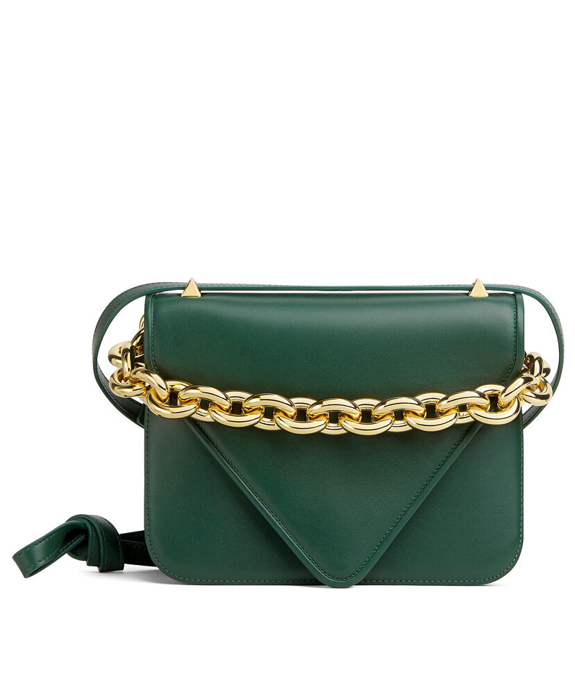 Bottega Veneta Small Mount Leather Envelope Bag Green